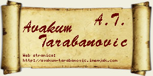 Avakum Tarabanović vizit kartica